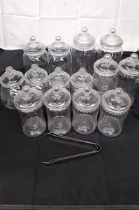14 barattoli per dolci in plastica, 7 stili, 2 pinze, ideali per feste, matrimoni, tavola dolce, - Foto 1 di 1