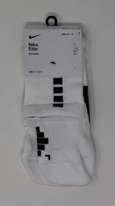 Nike Elite Basketball Dri-Fit Ankle Socks White Black SX7625-100 XL 12-15 - Picture 1 of 3