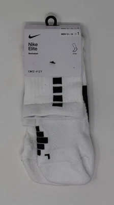 Nike Elite Basketball Dri-Fit Ankle Socks White Black SX7625-100 XL 12-15 - Image 1 of 3