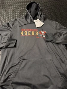 Brandneu SF 49ers Grau Nike Fußball Pullover Hoodie Herren XXL Dri Fit Grau - Bild 1 von 7