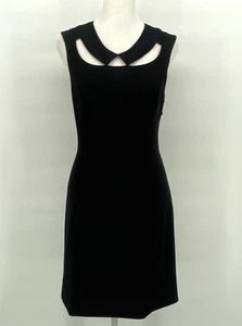 Vestido Anthropologie Mujer 2 Negro Cuello Recortado Forrado Vaina Noche Clásico LBD - Imagen 1 de 21