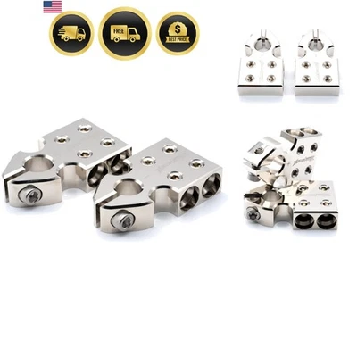 Battery Terminal Distribution Block 4x1 0 AWG Clamp Heavy Duty Aluminum SAE T... - Image 1 of 4