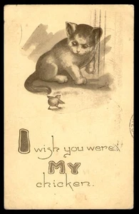 Postcard I Wish You Were My Chicken, Kitten and Bird - Picture 1 of 2