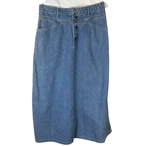 Vintage Marithé François Girbaud Skirt Womens L Denim Button Fly 90s Y2k - Picture 1 of 10
