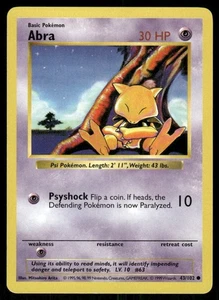 Pokemon Tcg Abra [Shadowless] #43 Pokemon Base Set NM - Bild 1 von 2