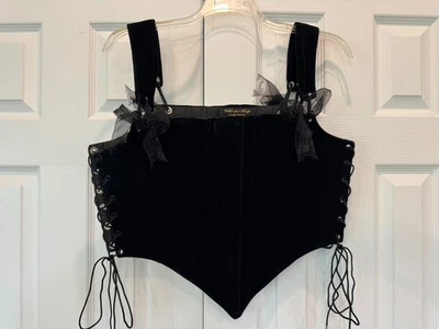 Corsé corpiño de terciopelo cosido a mano Noblesse Oblige Leslie Harris talla L Foto 1 de 4