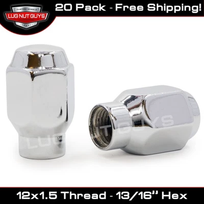20 зажимных гаек ET Style Acorn 12x1,5 хром 13/16 дюйма шестигранные - Изображение 1 из 2