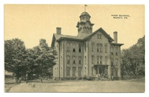 Antike Postkarte High School Gebäude Muncy Pennsylvania PA - Bild 1 von 2