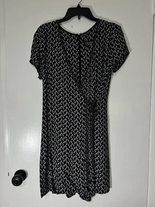 VTG Laundry by Shelli Segal Coquette Bow Blue & White Wrap Culotte Romper Sz 12 - Picture 1 of 14