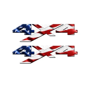 4x4 American Flag NO DEER Head Decals Truck - NO Off Road Stickers 2 Pack MATTE - Picture 1 of 6