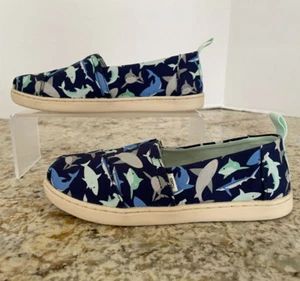 Toms Alphargata Shark Waters Print Slip-Ons, Kid's Y2 - Picture 1 of 7