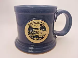 Handmade Sunset Hill Made in USA Stoneware Blue Glazed Mug 12 oz. Lake Wisconsin - Picture 1 of 5