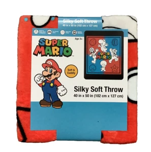 Super Mario Boys Silky Soft Throw 40x50 Blanket Sz 3 & Up NWT - Picture 1 of 2
