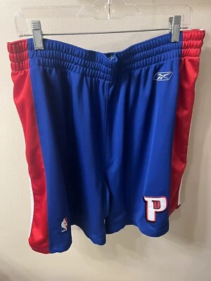 Pantalones Cortos Reebok Auténticos NBA Detroit Pistons Juego de Baloncesto Talla 38 Wallace Foto 1 de 4
