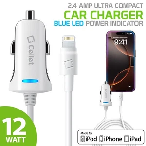 Fast Charging Apple (MFi-Certified) Lightning Car Charger Compatible with iPhone - Picture 1 of 11