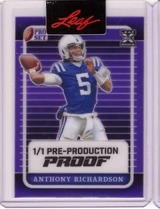INDIANAPOLIS COLTS ANTHONY RICHARDSON RC 2023 Leaf PROOF 1/1 - Picture 1 of 1