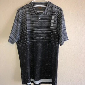 Brandneu Herren Big Sky Outfitters grau schwarz ombre gestreift Polo Stil Shirt M - Bild 1 von 5