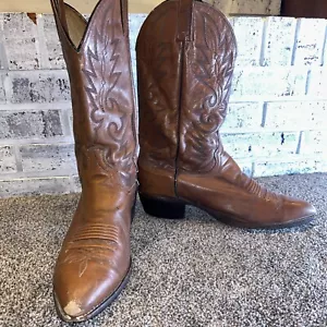 Stivali da cowboy western rodeo Dan Post da uomo 10,5 EW in pelle marrone 161071 - Foto 1 di 14