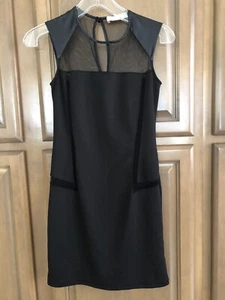 Abito donna nero senza maniche MALLOY ~ orlo semi trasparente ~ taglia XS - Foto 1 di 10