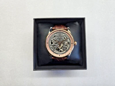 KENNETH COLE NY AUTOMATIC GRAY DIAL BROWN LEATHER STRAP MEN'S WATCH 10022561 NEW - Image 1 of 4