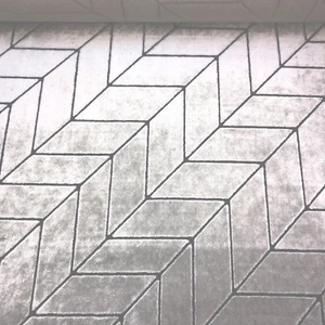 FABRICUT  GEOMETRIC CUT VELVET UPHOLSTERY FABRIC VELVET STEPS   BY THE YARD - Picture 1 of 5