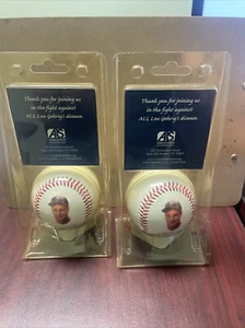 Lot Of 2 2005 Lou Gehrig Foto Souvenir baseball collectible ball ALS - Picture 1 of 4