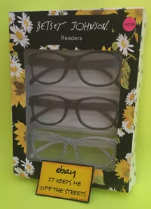 ❤️Authentische BETSEY JOHNSON 3 PAAR SET LESEBRILLE LESEBRILLE +2,00 NEU ❤️ - Bild 1 von 5