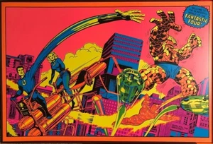 FANTASTIC FOUR THIRD EYE BLACK LIGHT POSTER Marvel Jack Kirby 20x30 - Picture 1 of 1
