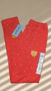 Girls NWT Coral Polka Dot Leggings - Cat & Jack - Size: L (10/12) Easter FS - Picture 1 of 5