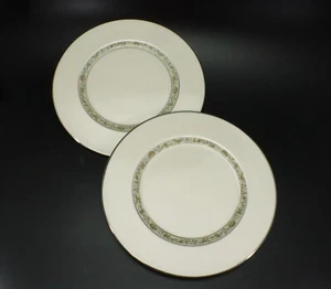 Lenox Springdale DINNER PLATES Set of 2 Yellow Flower Band USA Vintage - Picture 1 of 7