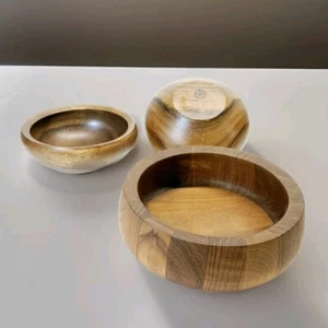Vintage Dansk Wooden 8” Salad Bowl Malaysia & 6” Salad Bowls - Picture 1 of 12