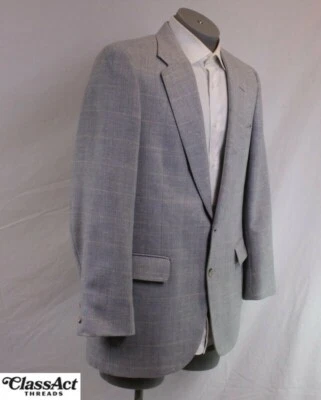 Chaqueta Blazer Abrigo Deportivo Bill Blass Azul Glen Cuadros 2 btn Tweed 42L Foto 1 de 4