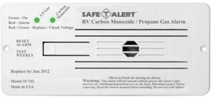 Safe-T-Alert 35-742-WT White Flush Mount Propane Carbon Monoxide Gas Alarm - Picture 1 of 3