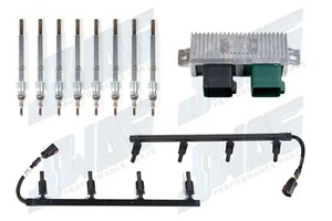 2003 6.0L Powerstroke Diesel OEM Motorcraft Glow Plug Set con arnés y módulo - Imagen 1 de 8