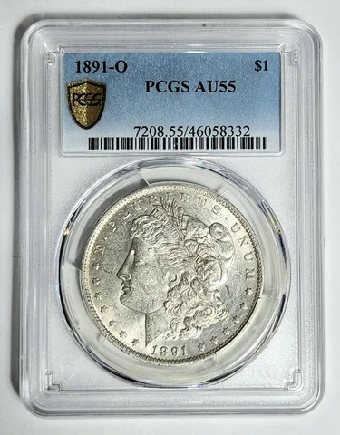 1891 O Morgan Silver Dollar PCGS AU-55 Cover