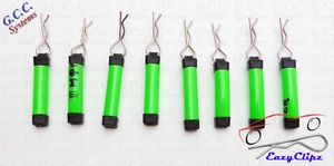 EazyClipz - Neon Green - Silver Small Clips - Easy To Pull RC Model Clipz - Picture 1 of 1