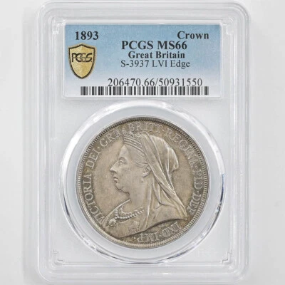 1893 Great Britain Victoria 1 Crown 28.28 Grams Silver Coin PCGS MS 66 - Image 1 of 4