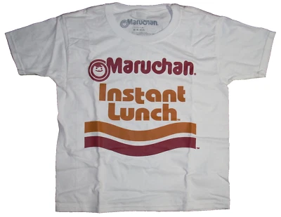 Camiseta de almuerzo instantáneo Maruchan Ramen Cup Noodles (NIÑOS 8/MEDIANA) NUEVA SIN ETIQUETAS Foto 1 de 4