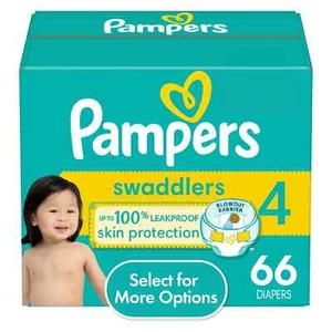 Pampers Swaddlers Diapers, Size 4, 66 Count,Disposable Diapers - Picture 1 of 1