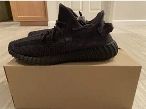 NEW Adidas Yeezy Boost 350 V2 Triple Black Static FU9006 Non-Reflective Size 14  - Picture 1 of 3