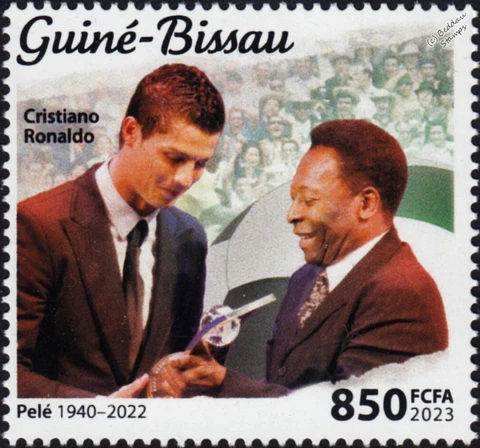 Cristiano Ronaldo & PELE Brazil Footballer Legend/Football Sport Stamp (2022) Cover