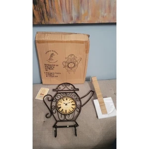 Atalanta Giftware Kaffeekanne Wanduhr Vintage Stil Quarz Metall Schnörkel NOS - Bild 1 von 6