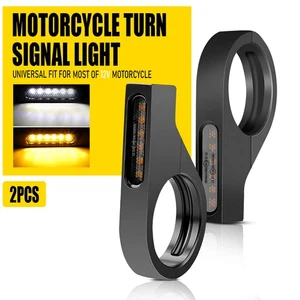2Pcs Motorcycle/bike Indicators Bike Turn Lights Signal Universal Bulbs Bullet - Picture 1 of 11