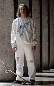 NWT Volcom X Sam Ryser Artist Jeans Denim Trouser Ivory Unisex Skate Pants 28 - Picture 1 of 24