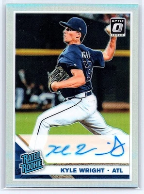 Assinaturas de novato Panini Donruss Optic Rated 2019 Kyle Wright #RRS-KW controle remoto automático - Imagem 1 de 2