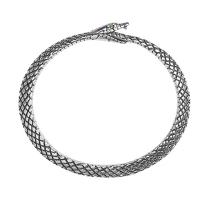Bracciale Ouroboros Serpente Serpente Cristallo Verde Misura Grande Alchimia GOTICO 77 - Foto 1 di 4