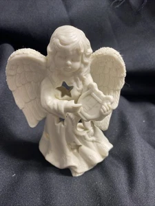 "Soporte de luz de té Angel, instrumento de juego de cerámica, blanco, luminaria, 6""" - Imagen 1 de 7