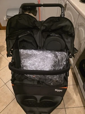 Out N About Nipper V5 Double Pushchair Forrest Black - Newborn to Toddler - Image 1 of 4
