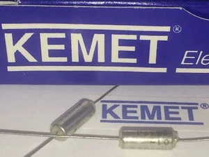 KEMET BEST QUALITY SOLID TANTALUM AXIAL CAPACITOR ALL VALUES DROP DOWN LIST - Picture 1 of 3