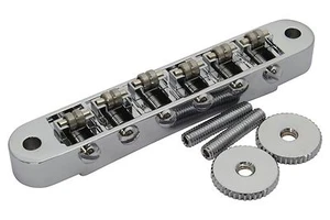 Roller Bridge Tune-o-Matic with m4 threaded posts Gibson Les Paul - Chrome - Picture 1 of 4